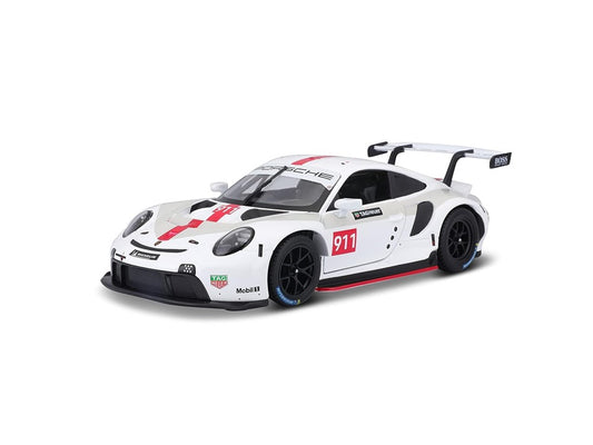 BBurago Racing Porsche 911 RSR GT, White, 1:24 Scale
