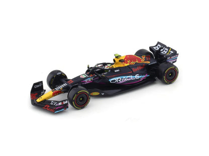 BBurago Red Bull Racing RB19 2023 with Helmet Sergio Perez (No.11), Miami GP, Blue, 1:43 Scale
