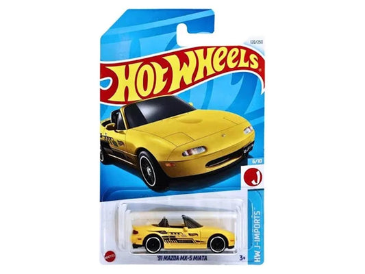 HOT WHEELS '91 MAZDA MX-5 MIATA (YELLOW) + DONUT DRIFTER (BLUE)