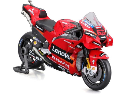 Maisto Ducati Desmosedici Moto GP 2022 Lenovo Team #63 Francesco Bagnaia (Red), 1:6 Scale