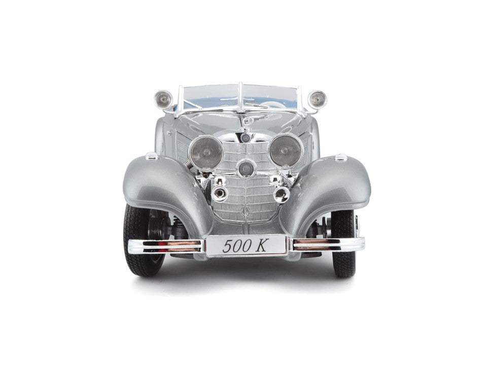 Maisto Mercedes-Benz 500 K Typ Specialroadster (1936), Silver, 1:18 Scale